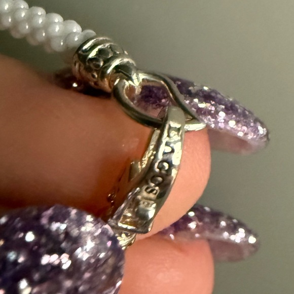 NWOT LAGOS White Silver Station Ceramic Beaded Necklace - Picture 7 of 9